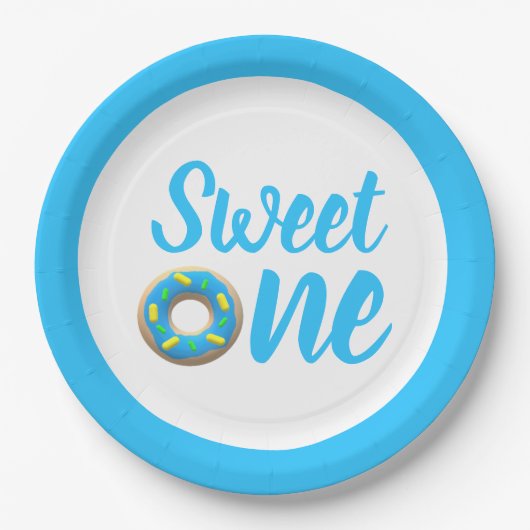 Sweet One Donut 1. Geburtstag Pappteller (Vorderseite)