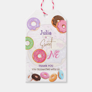 Sweet one Donut 1. Geburtstag pink Geschenkanhänger