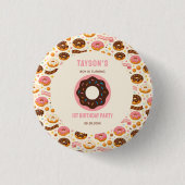Sweet One Donut 1st Birthday Party | Cute Donut  Button (Vorderseite)