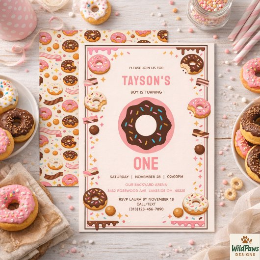 Sweet One Donut 1st Birthday Party | Cute Donut  Einladung