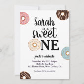 Sweet One Donut Birthday Einladung (Vorderseite)