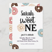 Sweet One Donut Birthday Einladung (Vorne/Hinten)