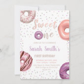 Sweet One Donut Birthday Einladungen (Vorderseite)