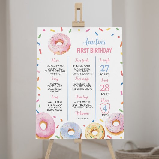 Sweet One Donut Birthday Milestone Zeichen Poster