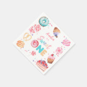 Sweet One Donut Candy Birthday Paper Napkin Serviette (Ecke)