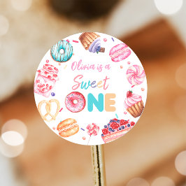 Sweet One Donut Candy Birthday Sticker