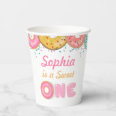 Sweet One Donut Erste Geburtstagsparty Pappbecher (Rückseite)