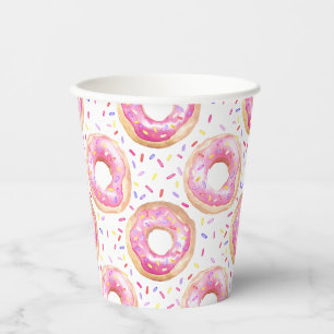 Sweet One Donut Pink 1. Geburtstag Party Pappbecher