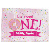 Sweet ONE Donut Sprinkles 1st Birthday Girl Große Geschenktüte (Rückseite)
