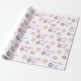 Sweet one Donut Thema Geburtstagsparty Geschenkpapier