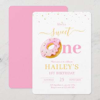 Sweet One Donuts Einladung Geburtstag, Mädchen 1.