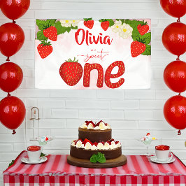 Sweet one Erdbeere Geburtstagsgeschenk Banner
