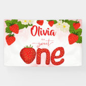 Sweet one Erdbeere Geburtstagsgeschenk Banner (Horizontal)