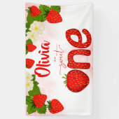 Sweet one Erdbeere Geburtstagsgeschenk Banner (Vertikal)