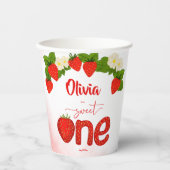 Sweet one Erdbeere Geburtstagsparty gedruckt Pappbecher (Vorderseite)