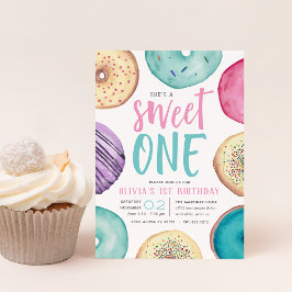 Sweet One | Erste Geburtstagspartei Donut Einladung