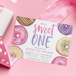 Sweet One | Erste Geburtstagspartei Donut Einladung