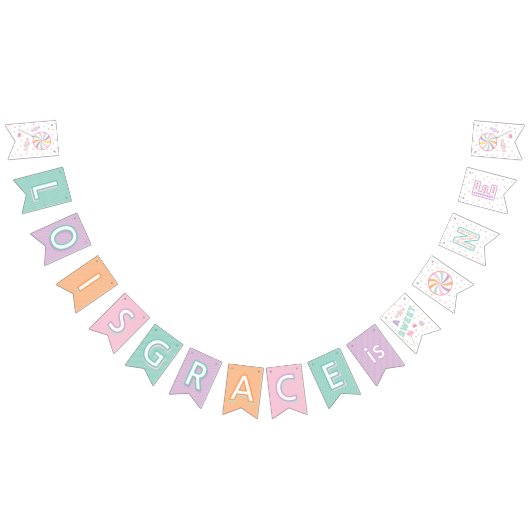 Sweet One First Birthday Custom Bunting Flags Wimpelkette (Alle)