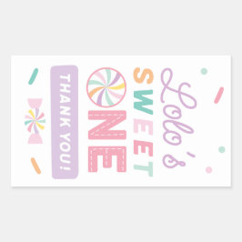 Sweet One First Birthday customizable Favor Tag Rechteckiger Aufkleber