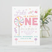 Sweet One First Birthday customizable Invitation Einladung (Stehend Vorderseite)