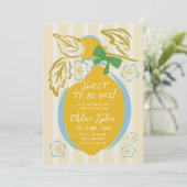 Sweet One First Birthday Invite Boy Lemon 1st Einladung (Stehend Vorderseite)