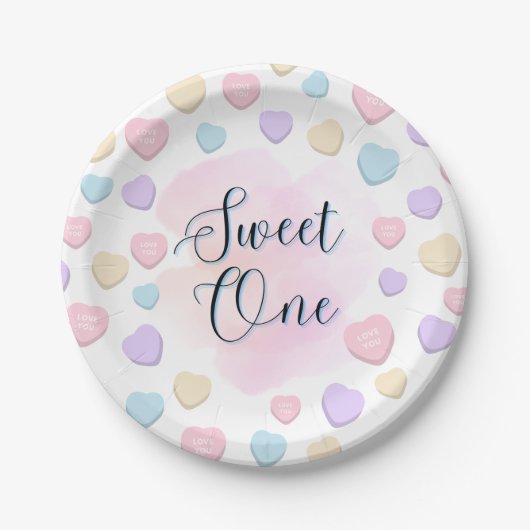 Sweet One First Birthday Party Plates Pappteller (Vorderseite)