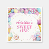 Sweet One First Birthday Pattern Napkins Serviette (Vorderseite)