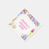 Sweet One First Birthday Pattern Napkins Serviette (Ecke)