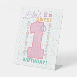 Sweet One First Birthday pedestal sign Sockelschild