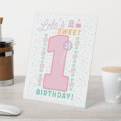 Sweet One First Birthday pedestal sign Sockelschild (In SItu)
