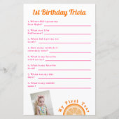 Sweet One First Birthday Trivia Game (Vorderseite)