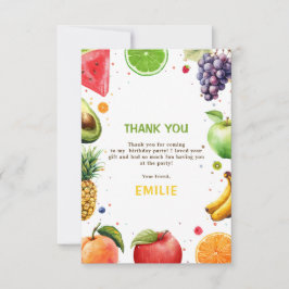 Sweet One Fruit 1. Geburtstag Bash, Summer Party Dankeskarte