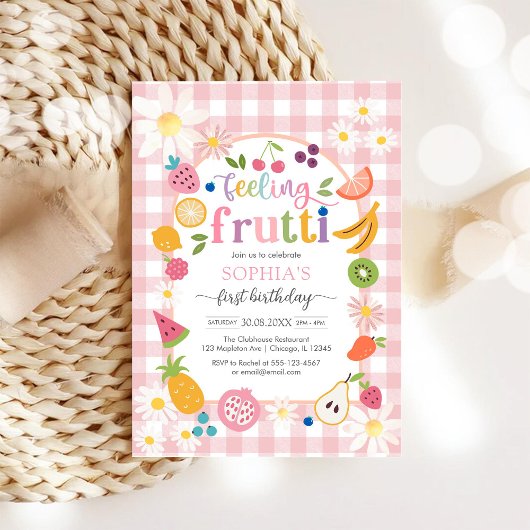 Sweet One Fruit 1st Birthday Invitation Einladung