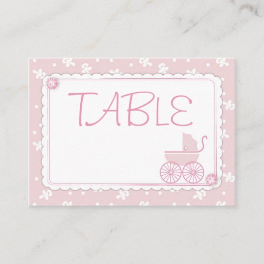 Sweet One Girl Table Card Flat Mini Platzkarte (Vorderseite)