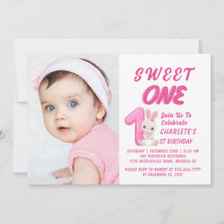 Sweet One Groovy Christmas 1st Birthday Photo  Einladung