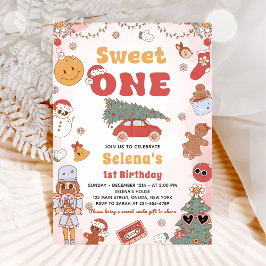 Sweet One Groovy Weihnachten 1. Geburtstag Einladu Einladung
