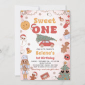 Sweet One Groovy Weihnachten 1. Geburtstag Einladu Einladung (Vorderseite)