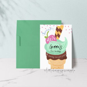 Sweet One Ice Cream Erster Geburtstag Einladung