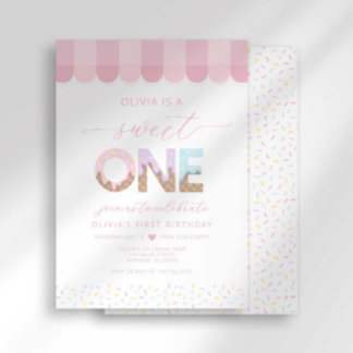 Sweet One Ice Cream Erster Geburtstag Einladung