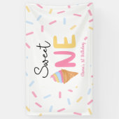 Sweet One Ice Cream First 1st Birthday Party Banner (Vertikal)