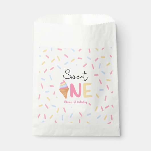 Sweet One Ice Cream First 1st Birthday Party Geschenktütchen (Vorderseite)