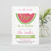 Sweet One in a Melon 6 Monate Party Card Einladung (Stehend Vorderseite)