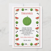 Sweet One in a Melon Watermelon 1st Birthday Party Dankeskarte (Vorderseite)