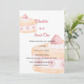 Sweet One Invitation, Dessert One Party Einladung (Stehend Vorderseite)