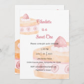Sweet One Invitation, Dessert One Party Einladung (Vorne/Hinten)