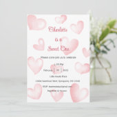 Sweet One Invitation, Sweetheart One Party, Heart Einladung (Stehend Vorderseite)