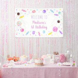 Sweet One Lollipop Candy Birthday Banner