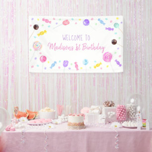 Sweet One Lollipop Candy Birthday Banner