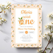 Sweet One Orange Citrus 1st Birthday Einladung