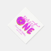 Sweet One Pink Donut Girl Erstgeburt Sprinklen Serviette (Ecke)